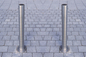 উচ্চ স্থিতিস্থাপকতা স্টেইনলেস স্টীল Bollards কলাম ওয়াল বেধ 3mm নির্মাণ / রাস্তা জন্য সরবরাহকারী